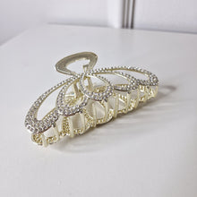 Load image into Gallery viewer, Hair clip Gold with rhinestones 10 cm
