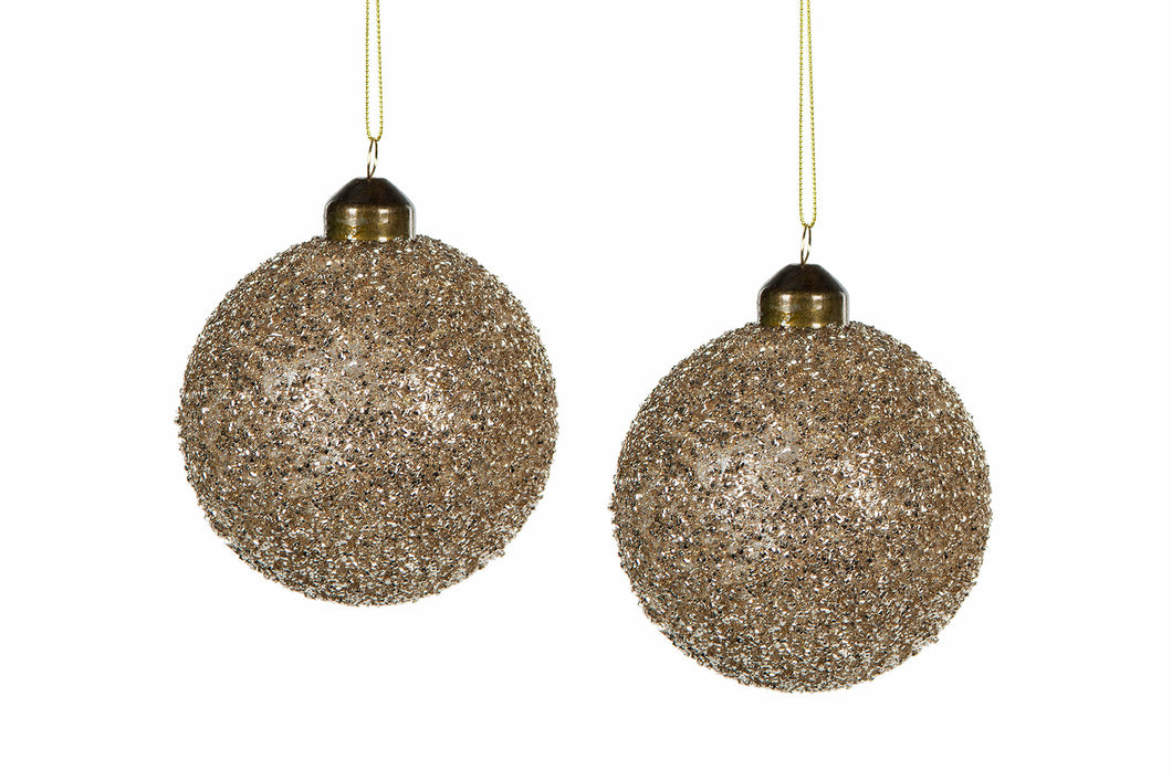 Glass ball Tindra gold 8cm 4-pack