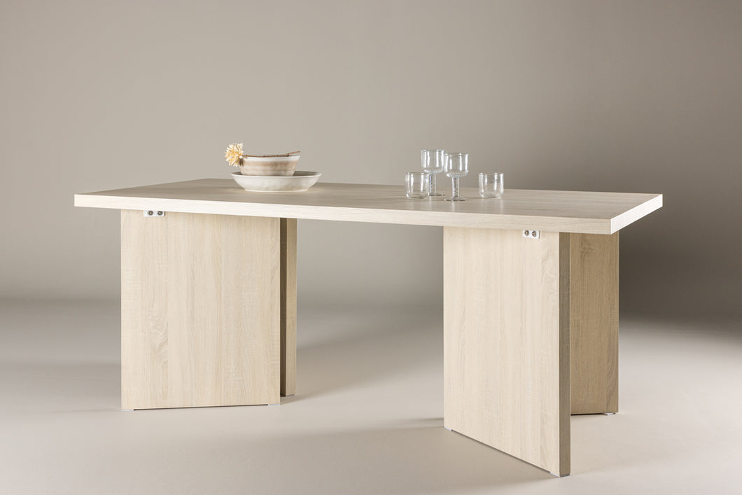 BASSHOLMEN Mesa de comedor rectangular 90 X 180 enlucida blanca