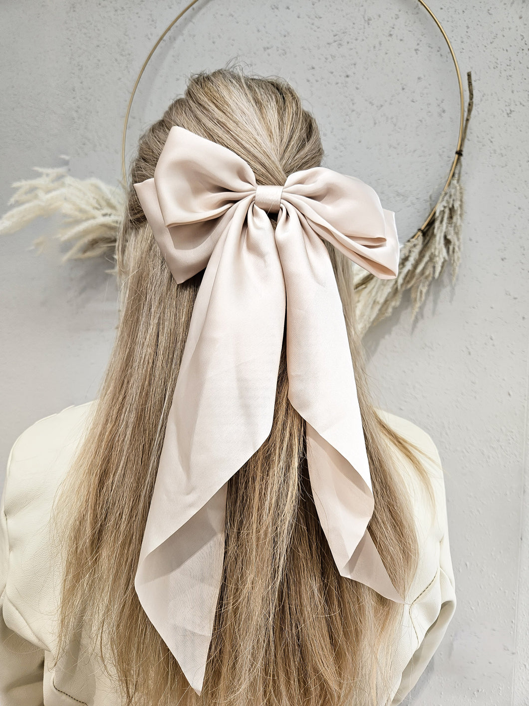 Hair clip bow Beige