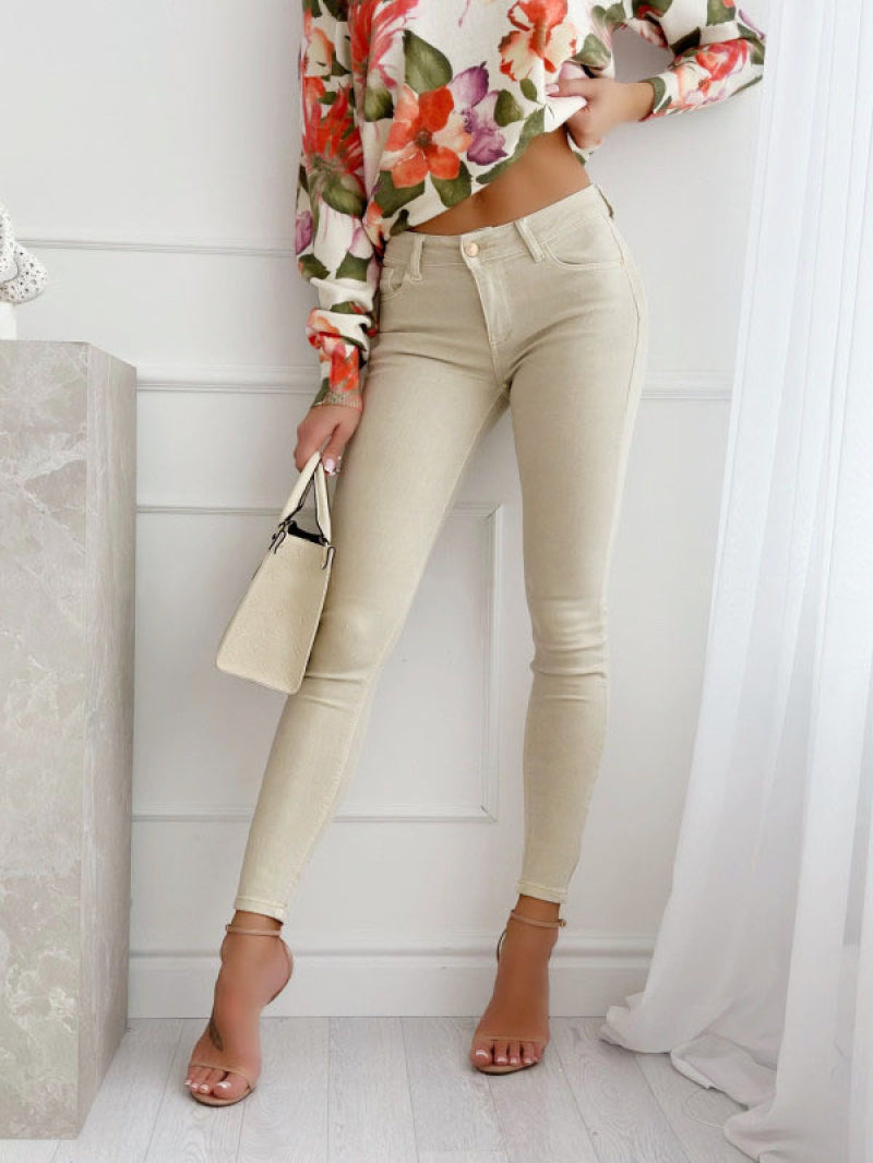 Skinny jeans Push up Beige