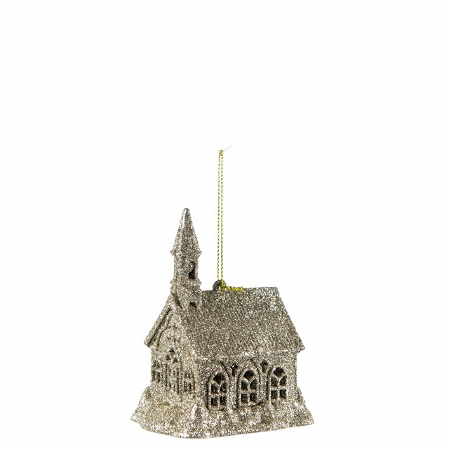 Julhänge Champange Kyrka 10 cm