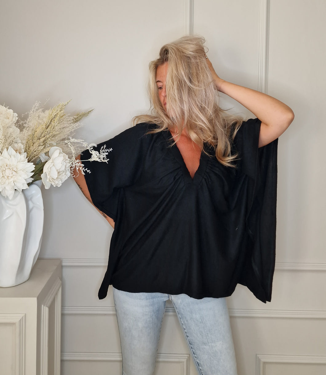 Poncho topp Wilma Svart