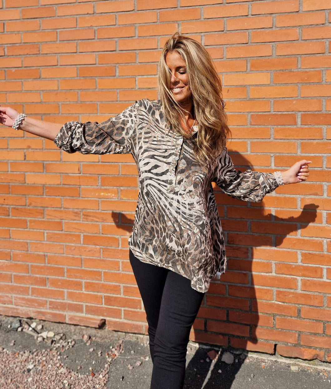 Skjorta Animalprint Brun