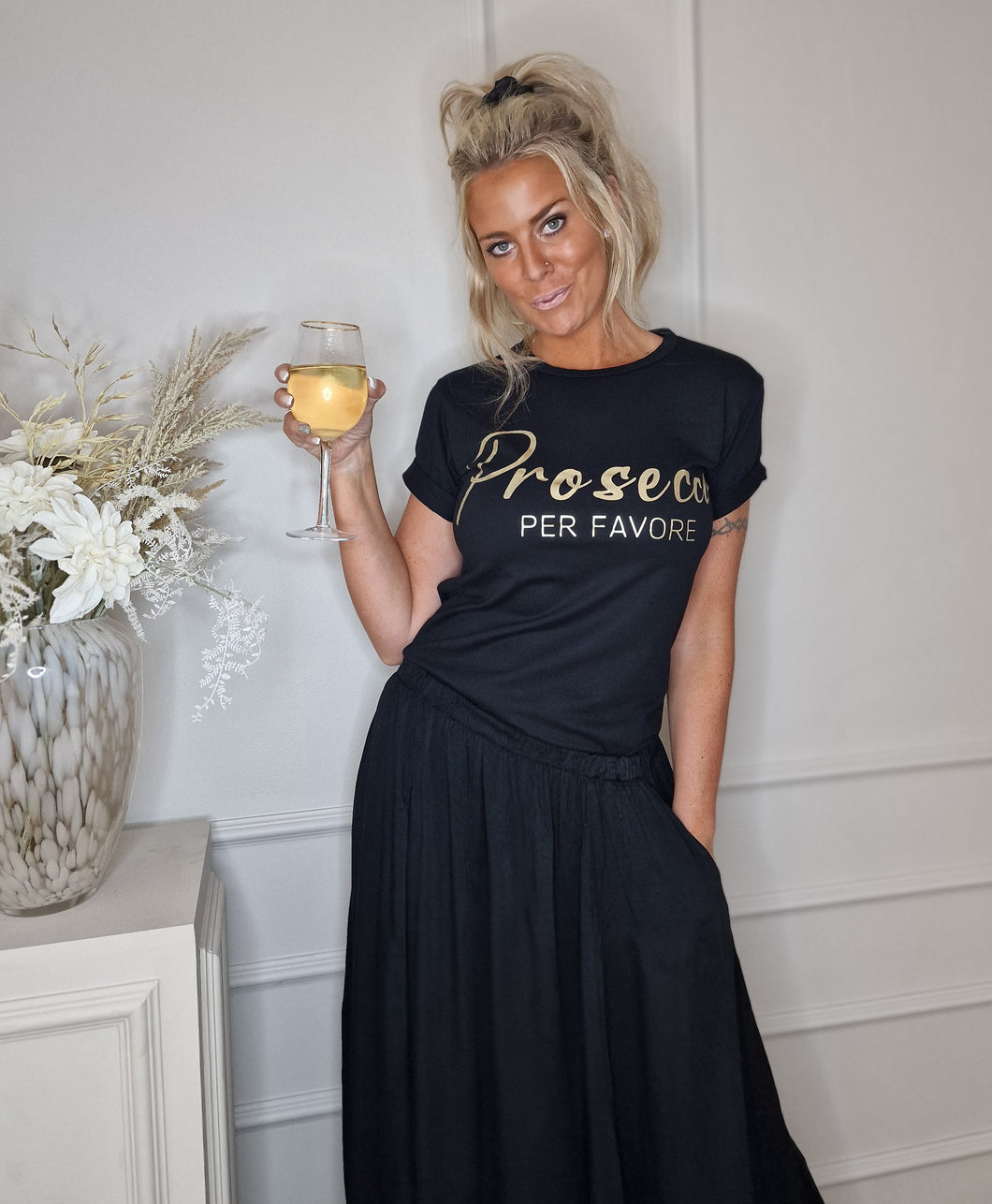 T-shirt Prosecco Svart