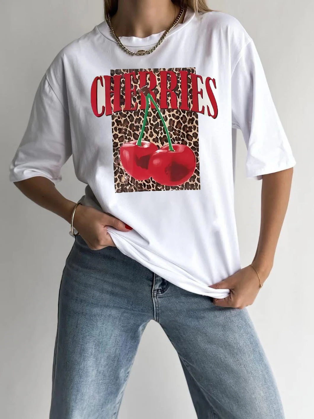 T-shirt Cherries Vit