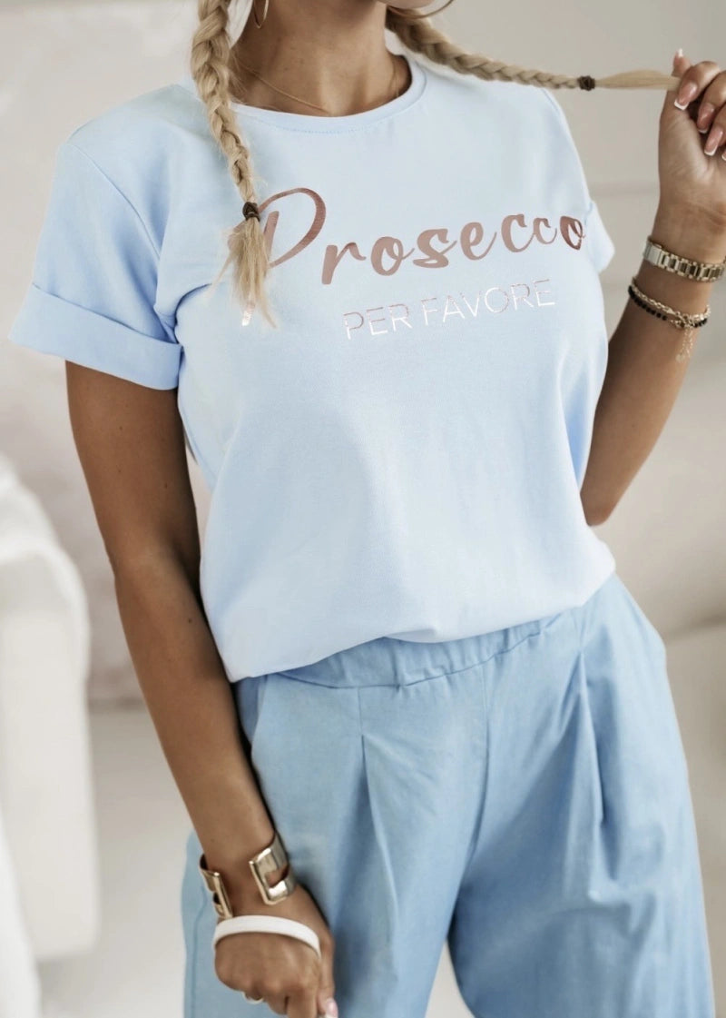 T-shirt Prosecco Ljusblå